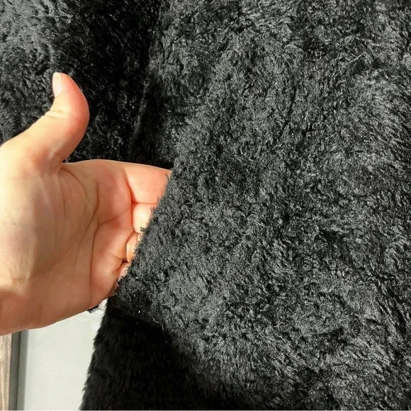 Vintage 1960's Fingerhut Fashion Jackie O Black Coat Black w/ Metal Buttons - Picture 8 of 14